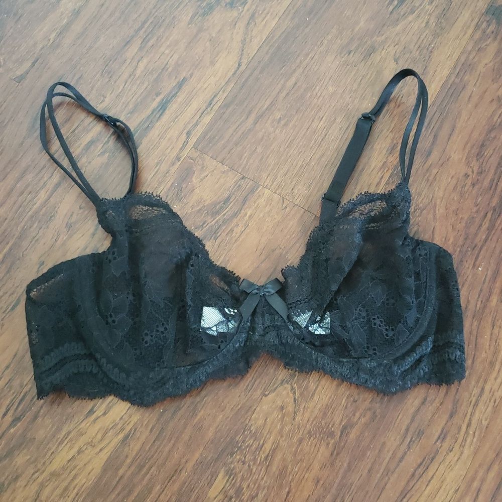 Simone Perele Black Chic Feminine Dainty Romantic Fairy Elegant Lace Bra 80C